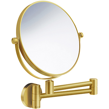 Smedbo Outline Double Sided Round Shaving and Make-Up Mirror - Brushed Brass
