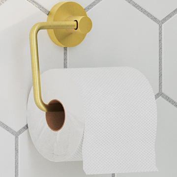 Smedbo Home Brushed Brass Toilet Roll Holder