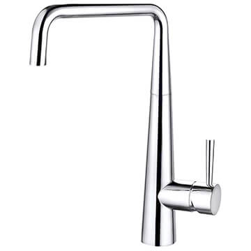 Nuie Roshni Chrome Mono Kitchen Mixer Tap with U-Shaped Spout - Stick Handle