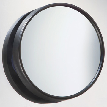 Smedbo Outline Lite Round Framed Matt Black Make-Up Mirror with Suction Cups