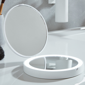 Smedbo Outline Lite Round LED Travel Cosmetic Mirror - 120 x 120mm