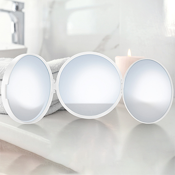 Smedbo Outline Lite Round Foldable Travel Cosmetic Mirror - 100 x 100mm