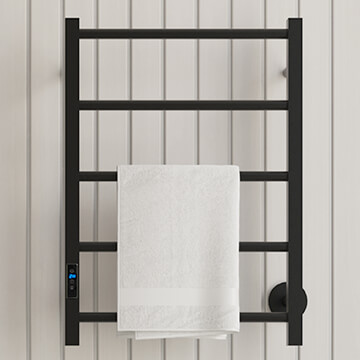 Smedbo Dry Matte Black Compact Electric Towel Rail - 500 x 689mm - Stainless Steel