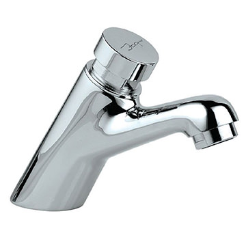 Jaquar Pressmatic Non-Concussive Chrome Basin Tap with Push Button Handle - Deck Mounted