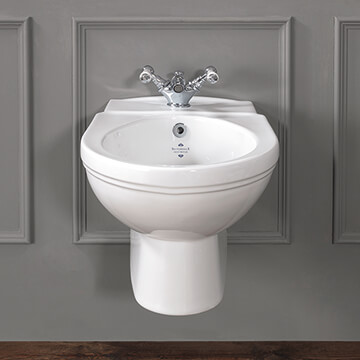 Silverdale Empire Traditional Wall Mounted Single Tap-Hole Bidet