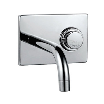 Jaquar Pressmatic Non-Concussive Chrome Basin Tap with Push Button Handle - Wall Mounted