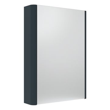 Tavistock Compass Wall Hung Oxford Blue Glass Mirror Cabinet 475 x 650mm - Single Door