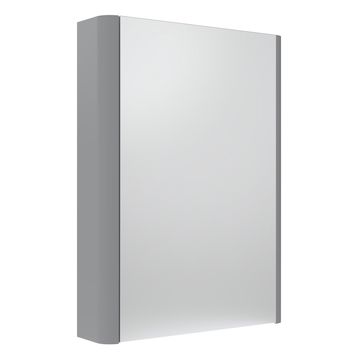 Tavistock Compass Wall Hung Gloss Light Grey Glass Mirror Cabinet 475 x 650mm - One Door