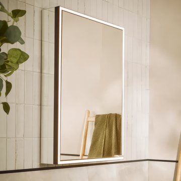 Tavistock Portrait Illuminated Mirror Cabinet with Shaver Socket 500 x 700mm - Single Door - Image