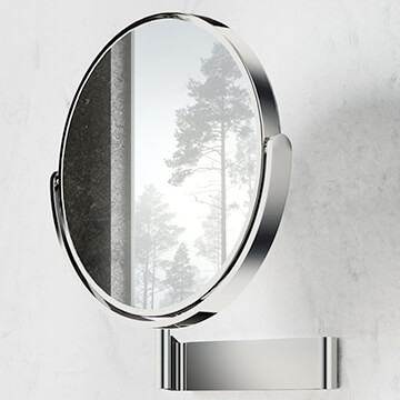 Smadbo Outline Double Sided Round Cosmetic Magnifying Mirror 200 x 200mm - Chrome Finish