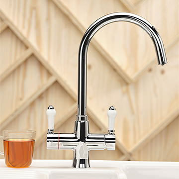 Reginox Vechi II Traditional 3-In-1 Instant Hot Water Kitchen Mixer Tap - Chrome