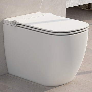 Imex Essence Back To Wall Rimless Smart Toilet with Soft Close Seat - White