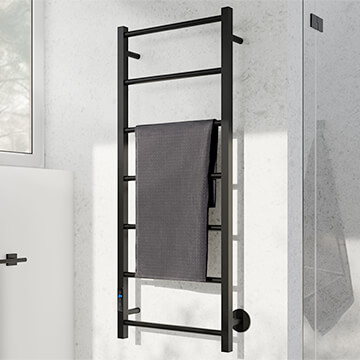 Smedbo Dry Electric Matte Black Towel Rail - Stainless Steel - 500 x 1212mm