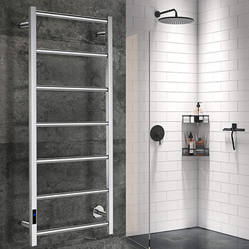Smedbo Dry Electric Towel Rail - 500 x 1212mm - Stainless Steel