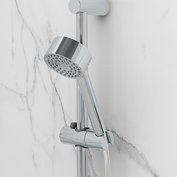 Imex Contemporary Round Chrome Shower Handset - Single Spray Mode