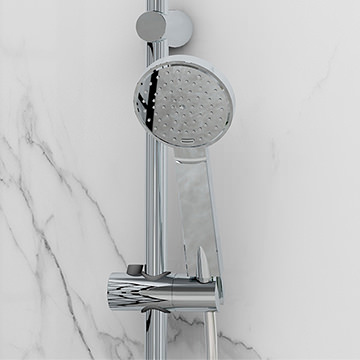 Imex Arco Round Chrome Shower Handset with Air Mix - Single Spray Mode