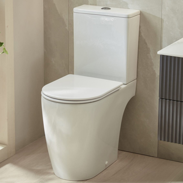 Tavistock Compass Round 610mm Open Back Closed Coupled Rimless WC Pan with Cistern and Seat