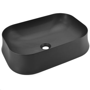 Jaquar Artize Designer Thin Rim Rectangular 600mm Wide Matt Black Countertop Basin