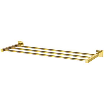 Jaguar Kubix Prime Contemporary 600mm Wide Bright Gold Towel Shelf