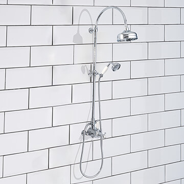 Silverdale Traditional Exposed Dual Outlet Thermostatic Shower Set Valve with Slide Rail Kit