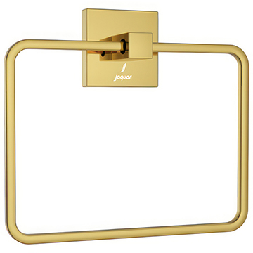 Jaguar Kubix Prime Contemporary Square Bright Gold Towel Ring