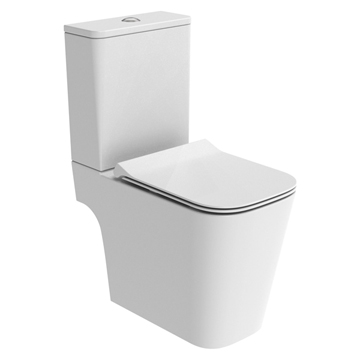Tavistock Compass Square 620mm Open Back Closed Coupled Rimless WC Pan with Cistern