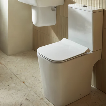 Tavistock Compass Square 620mm Open Back Closed Coupled Rimless WC Pan with Cistern
