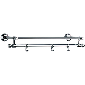 Jaguar Queens Traditional 600mm Wide Towel Shelf with Lower Hangers