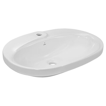 Jaquar Opal Prime Traditional 600 x 440mm White 1 Taphole Oval Inset Basin