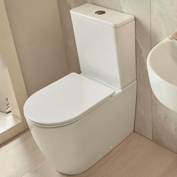 Tavistock Compass Round 610mm Fully Enclosed Rimless Closed Coupled WC Pan with Cistern and Seat