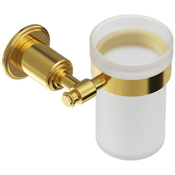 Jaguar Artize VIC Traditional Frosted Glass Tumbler and Bright Gold Holder