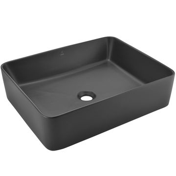 Jaquar Designer Rectangular 530mm Matt Black Thin Rim Countertop Basin