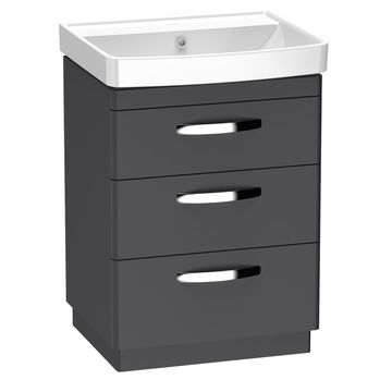 Tavistock Compass Floorstanding Vanity Unit with Basin 604 x 850mm - Three Drawers