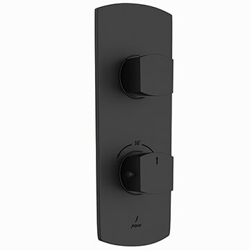 Jaquar Kubix Prime Concealed Thermostatic Matt Black Shower Valve - 2 Controls