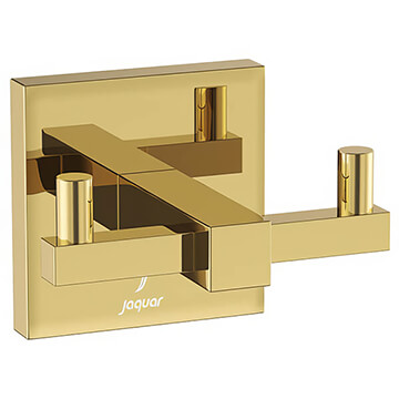 Jaquar Kubix Prime Bright Gold Double Robe Hook