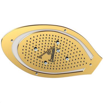 Jaquar Artize Tiaara Rainjoy Gold Bright PVD Shower Head with RGB LED Light - 600 x 350mm