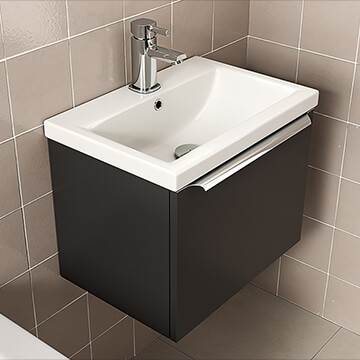 QS Basics Korvex 1-Drawer Wall Hung Vanity Unit With Basin