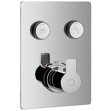 Flova Spring Concealed Thermostatic Chrome Shower Valve - 3 or 4 Controls