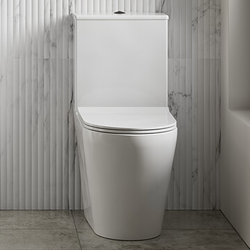 Nuie Fenton Close Coupled Open Back Rimless Pan with Cistern and Seat