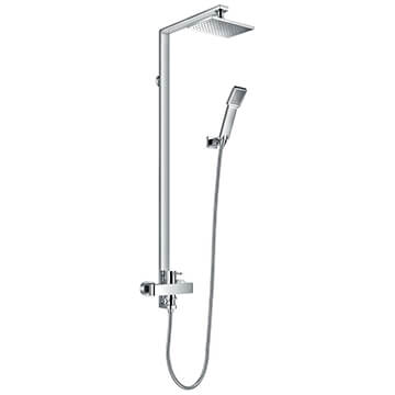 Flova Essence Manual Exposed Chrome Shower Column with Handset and Head