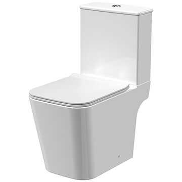 Nuie Orlen Close-Coupled Open Back Rimless Toilet with Cistern and Seat