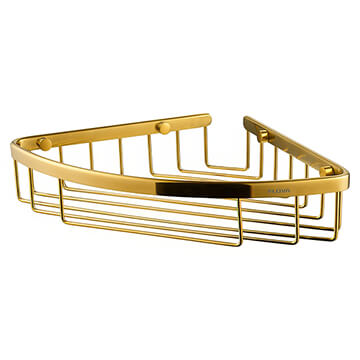Flova Coco Brushed Gold Corner Shower Basket - 205mm