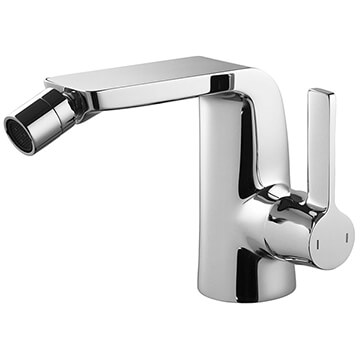 Flova Fusion Contemporary Chrome Bidet Mixer Tap with Clicker Waste - Lever Handle