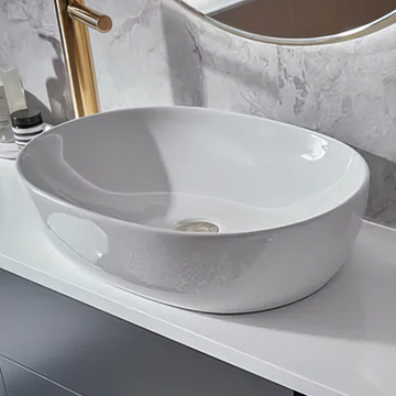 Tavistock Bay Oval Ceramic Countertop Basin - 490 x 355mm