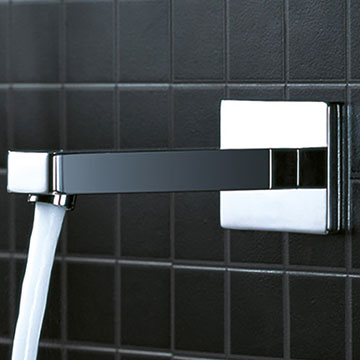 Flova Str8 Contemporary Chrome Bath Spout - Wall Mounted