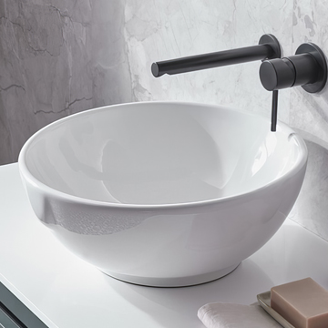 Tavistock Ocean Round Ceramic Countertop Basin - 390 x 390mm