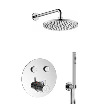 Flova Levo Thermostatic Mixer Shower Set - Concealed Valve with Handset and Head
