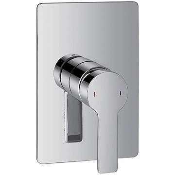 Flova Spring Concealed Manual Chrome Shower Valve - Rectangular Trim - 1 Control