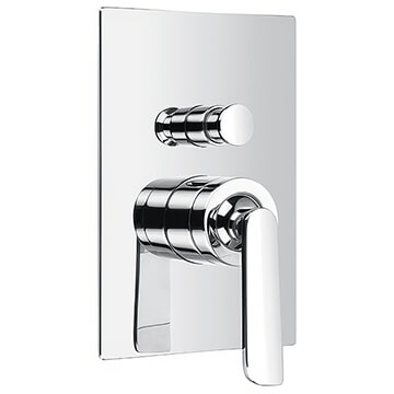 Flova Cascade Concealed Manual Chrome Shower Valve with 2 Way Diverter - Rectangular Trim