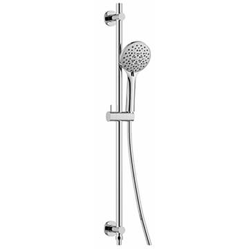 Flova Levo Diamond Chrome Shower Riser Rail Kit with Integral Wall Outlet